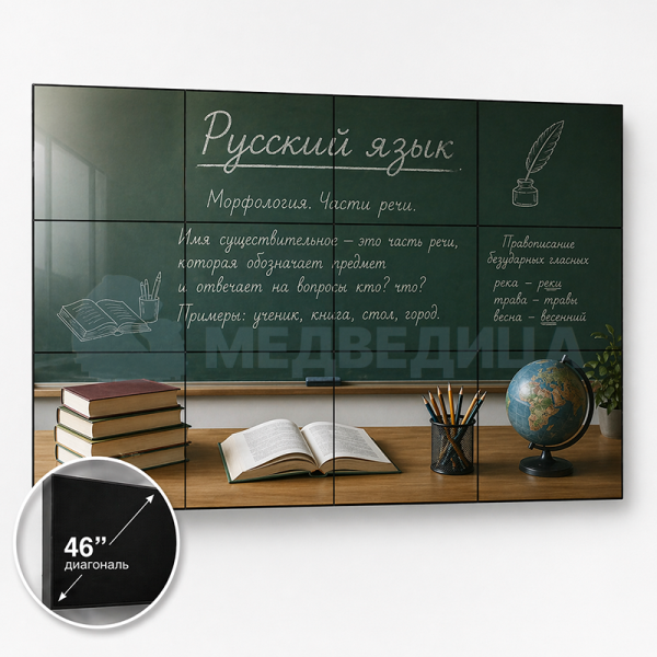 Видеостена 4х3/3х4, шов 1,8 мм 46"